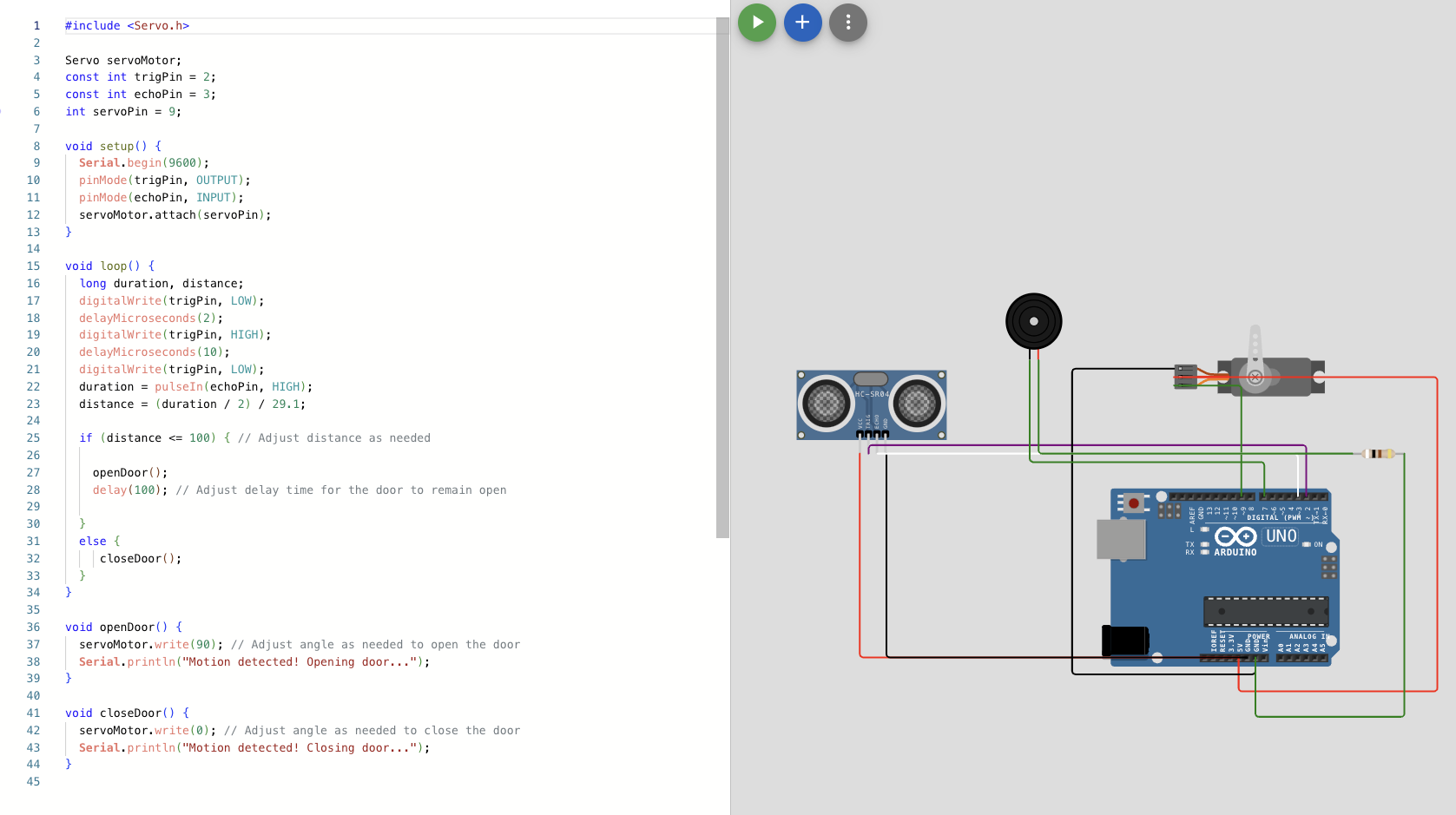 Arduino Smart Door Circuit Diagram